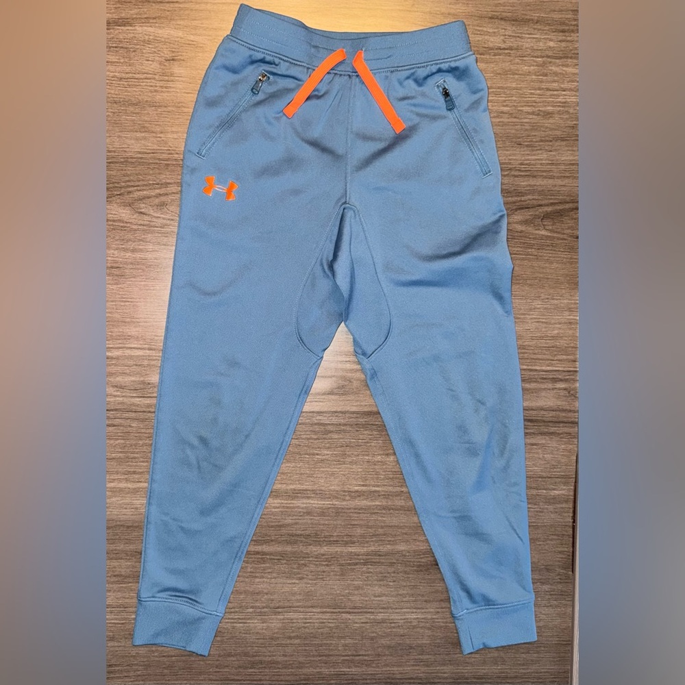 🌸Under Armour Kids Blue/orange emblem Joggers